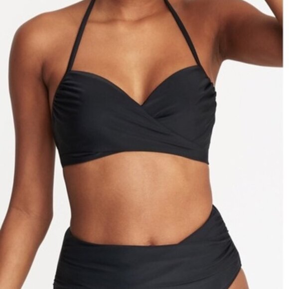 New, Old Navy Retro Wrap front Halter High Rise Bikini - Picture 1 of 17